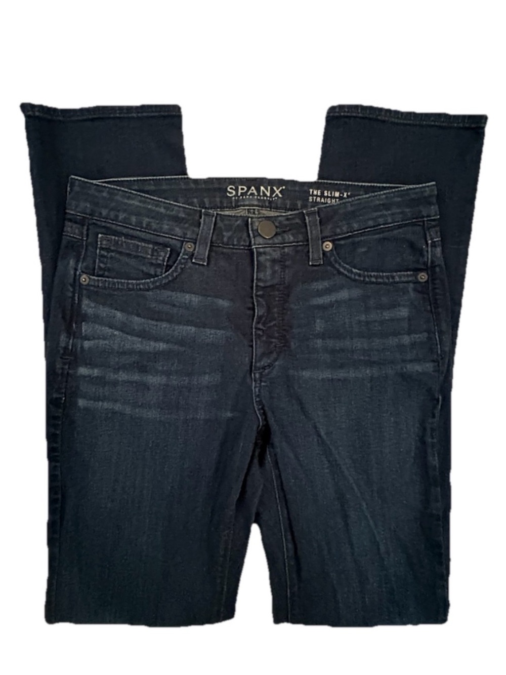 Spanx The Slim-X Straight Dark Wash Stretch Denim Women's Jeans Size 29